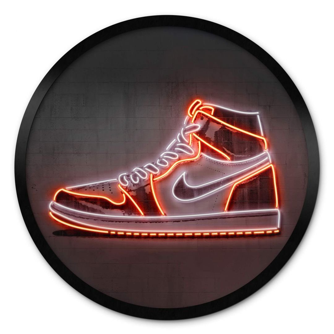 K&L Wall Art Poster Wandbild Mielu - Sneaker, rund, Beton-Optik Neon Fashio günstig online kaufen
