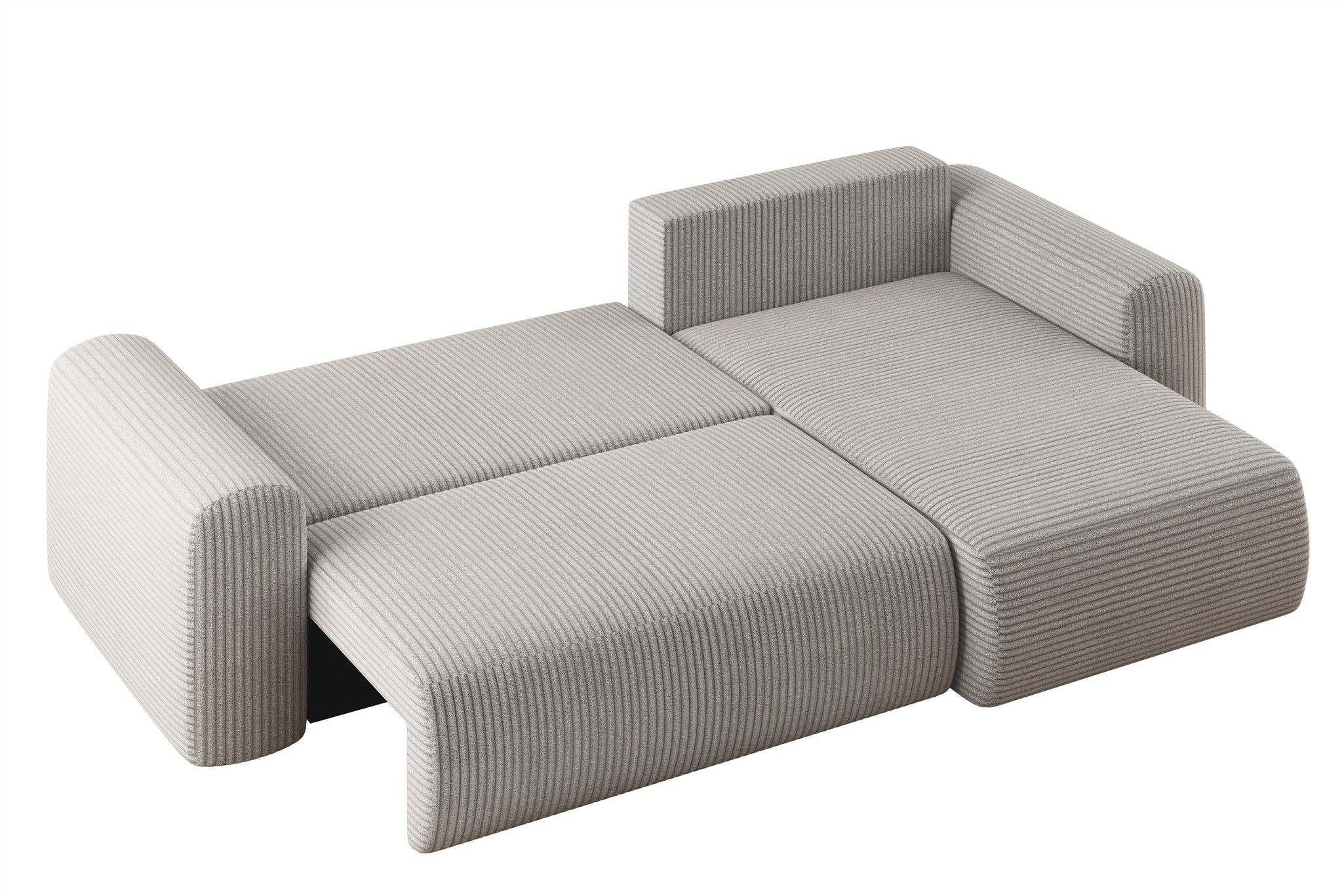 Fun Möbel Ecksofa Ecksofa Schlafsofa FUN TIERNO in Stoff, mit Bettkasten und 2 x Zierkissen, Ottomane Links oder Rechts