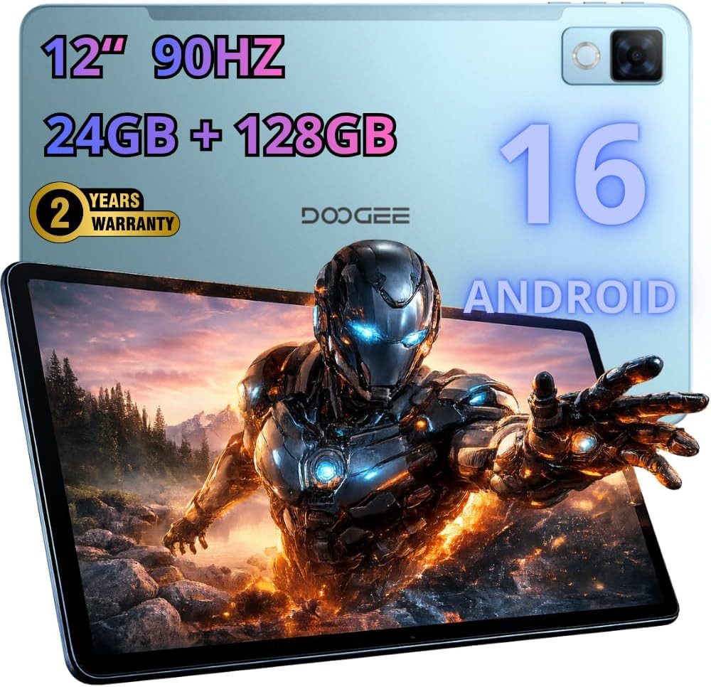 Zevelora FHD+ 90 Hz IPS Display 6 GB RAM 13 MP + 8 MP Kamera Gaming Tablet (12", 128 GB, Android 16, Mit den besten und erstaunlichsten Funktionen, attraktivem Design)