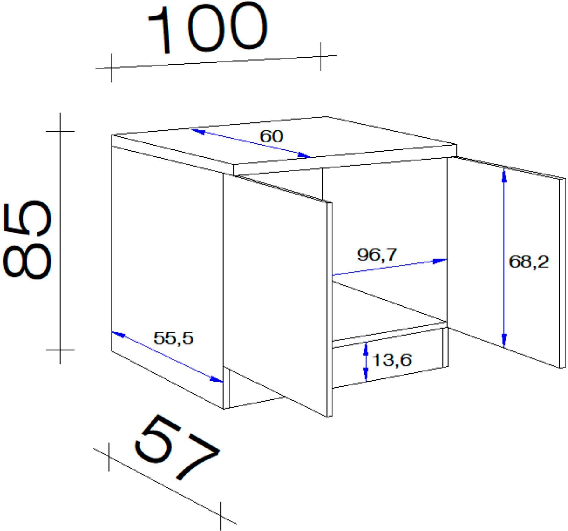 x cm, x x Spülenschrank inkl. x T) Flex-Well Einbauspüle 100 (B 60 H Wito 85/86