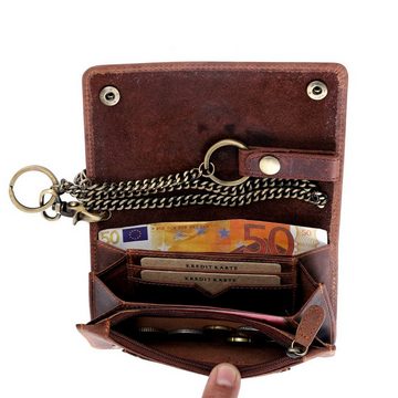 SHG Geldbörse Herren Lederbörse Portemonnaie mit Kette, LKW, Brieftasche mit Münzfach