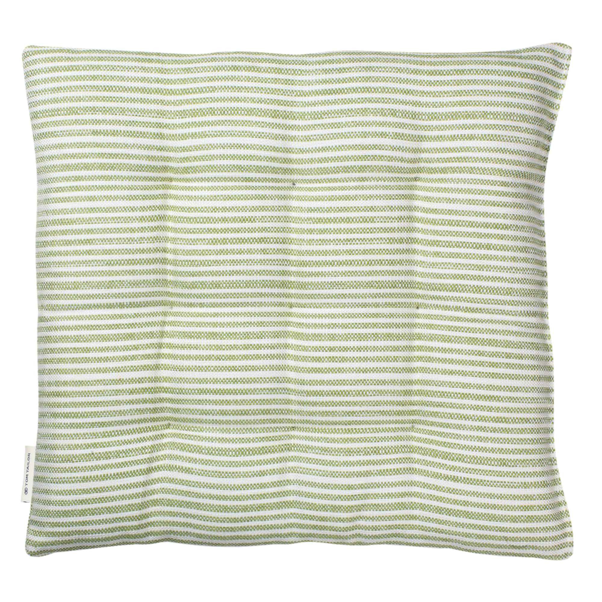 TOM TAILOR Stuhlkissen FRESHSTRIPE Sitzkissen, 40 x 40 cm in Grün