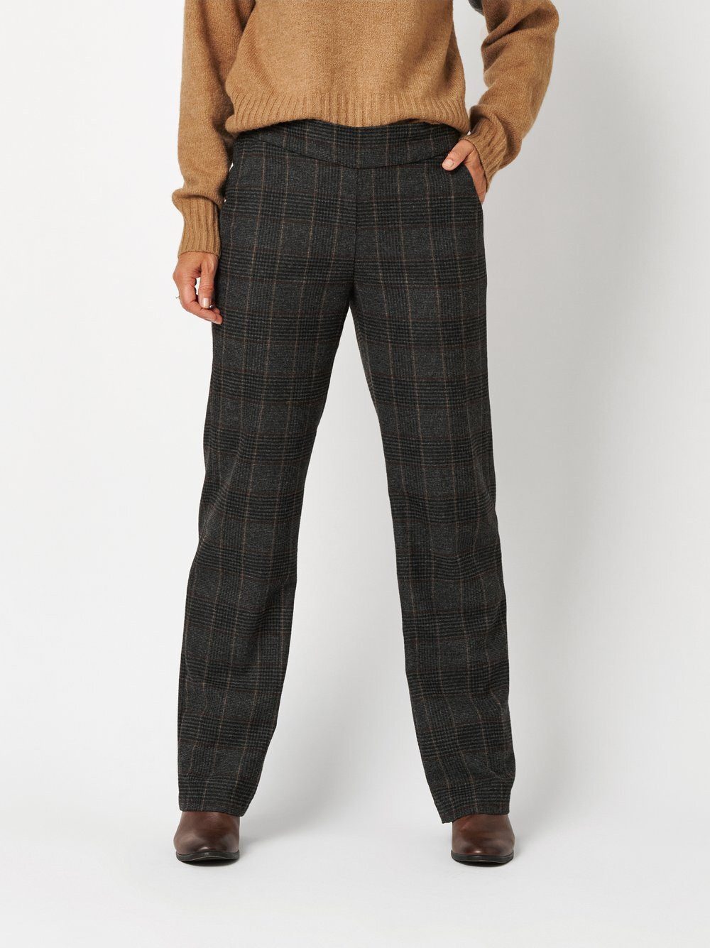 Relaxed by TONI Palazzohose Scarlet Wide mit Karomuster