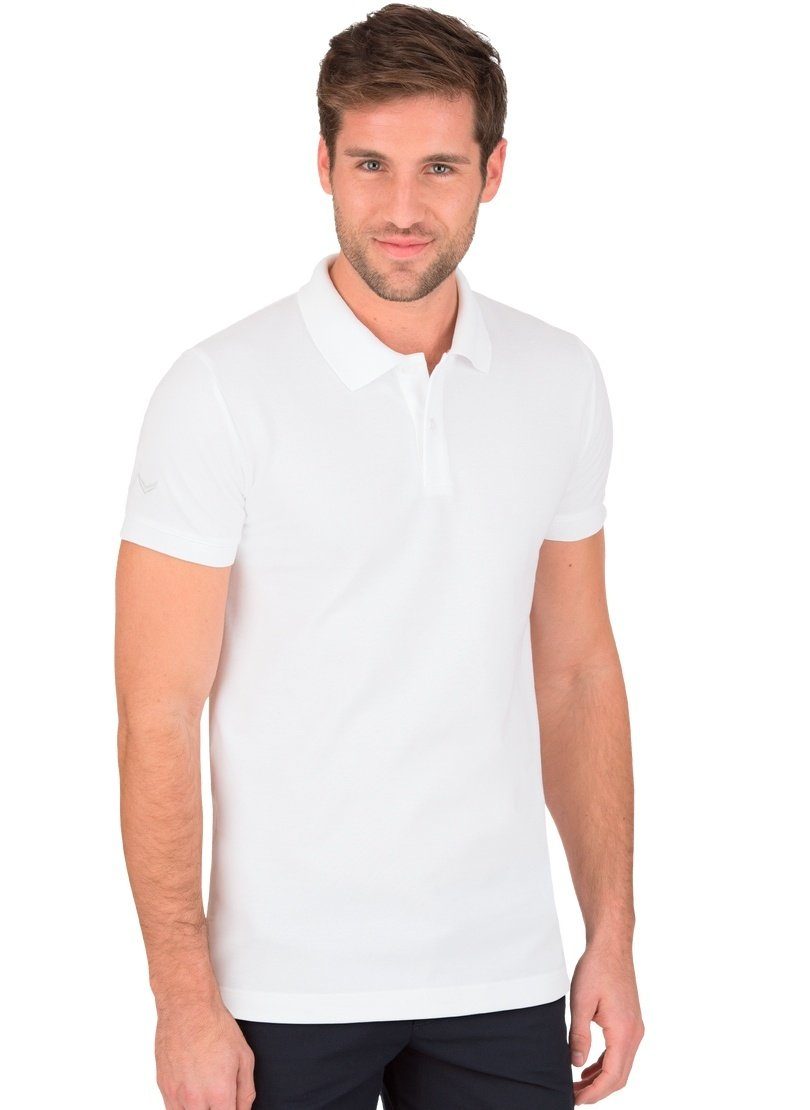 Trigema Poloshirt TRIGEMA Slim Fit Poloshirt aus DELUXE-Piqué weiss