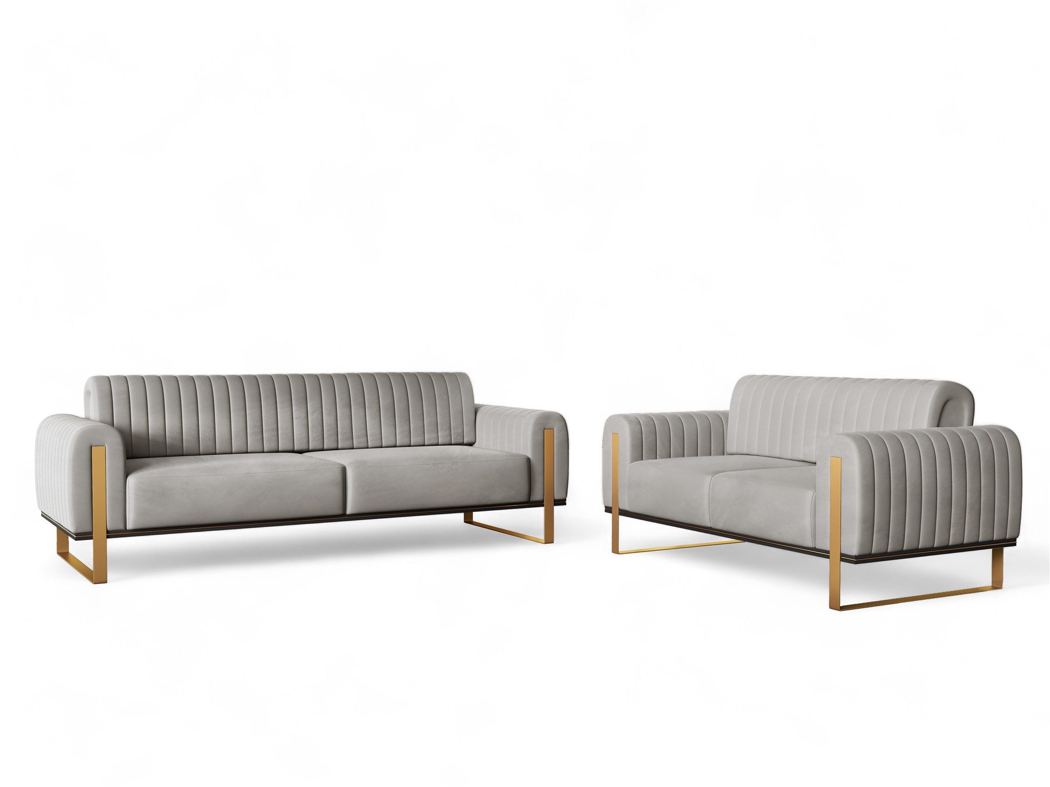 Fun Möbel Polstergarnitur Sofaset Designersofas VALERIE 3-2 in Stoff Elisa günstig online kaufen