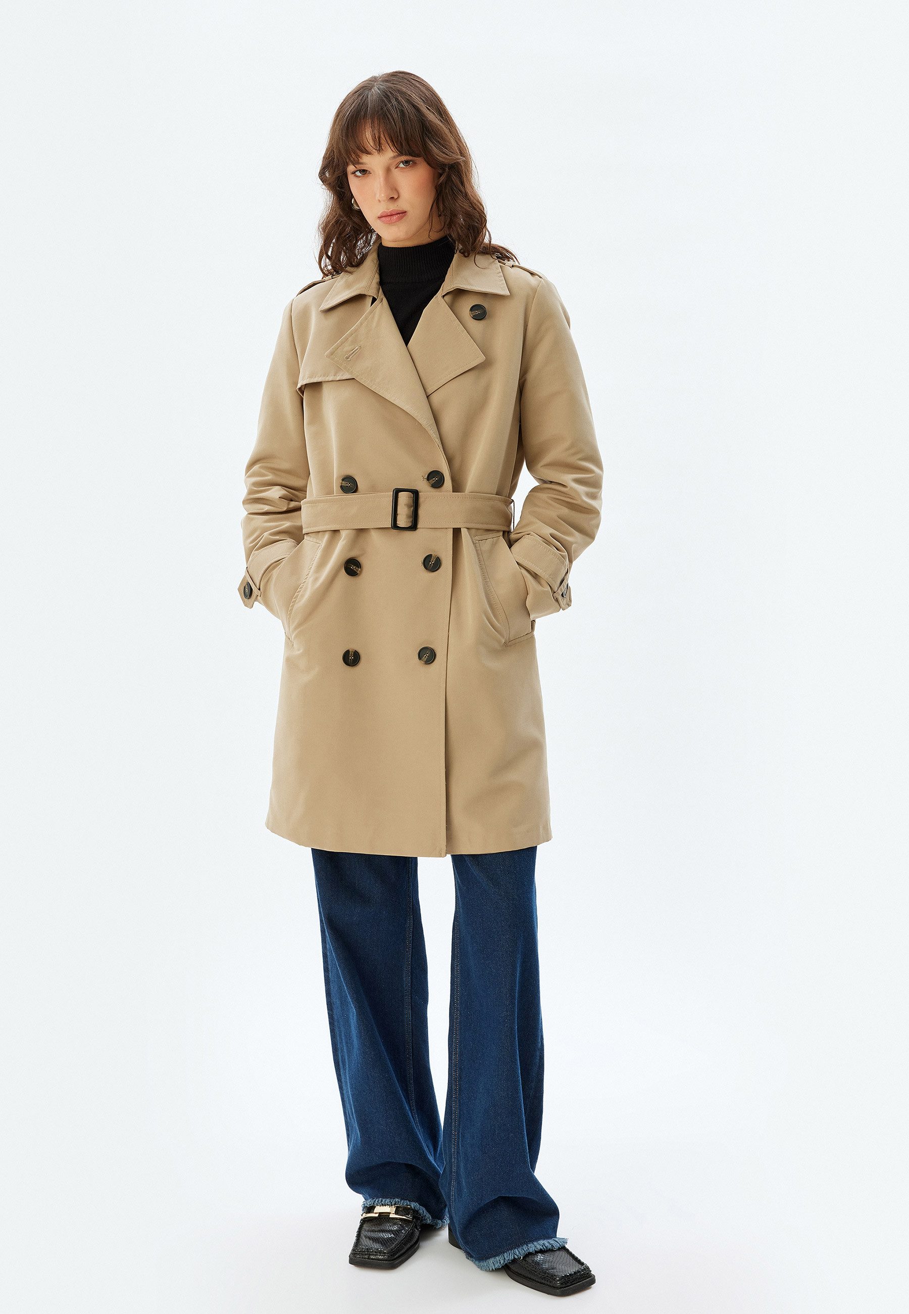 Koton Trenchcoat Regular Mit Bauchgurt Trenchcoat