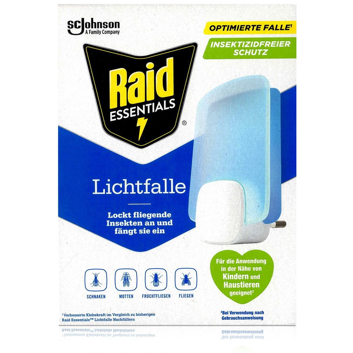 Raid Insektenfalle Raid Essentials Lichtfalle Stecker gegen fliegende Insekten (1er Pack)