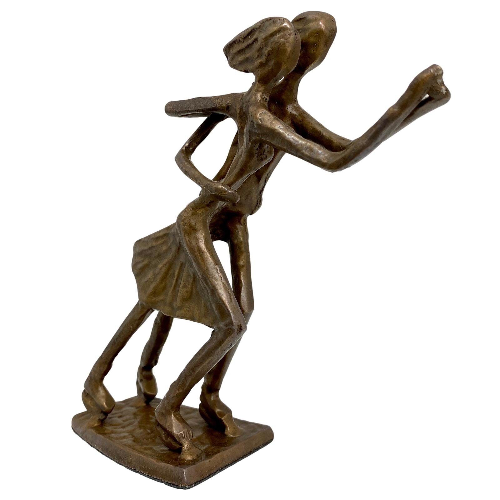 Aubaho Paarlauf Skulptur Eiskunstlauf Figur Bronze Poka Moderne Schlittschuhe Skulptur