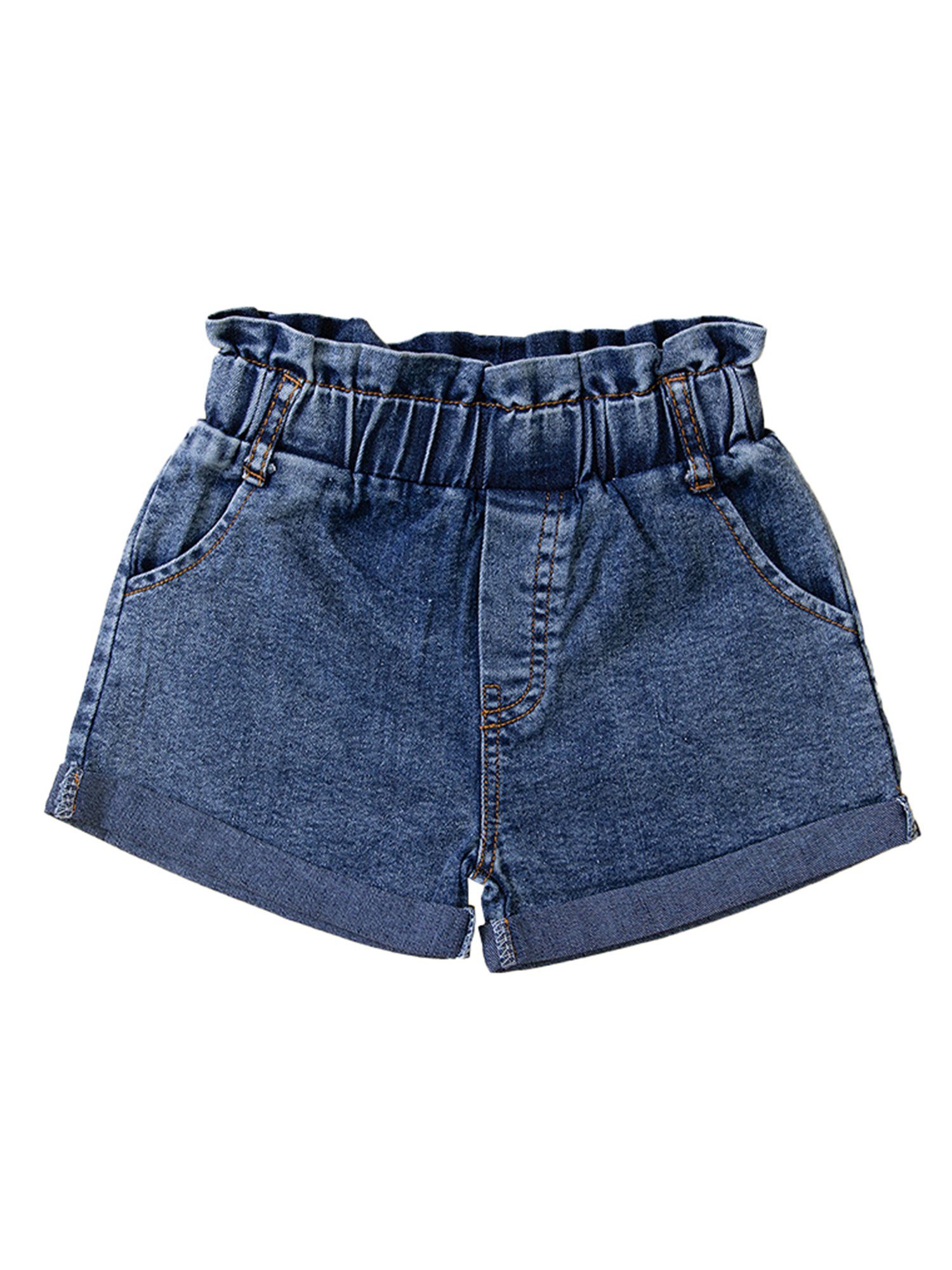 Kinder Mädchen (Gr. 50 - 92) LAPA Shirt & Shorts Leibchen und Shorts Aus Denim, 2-tlg