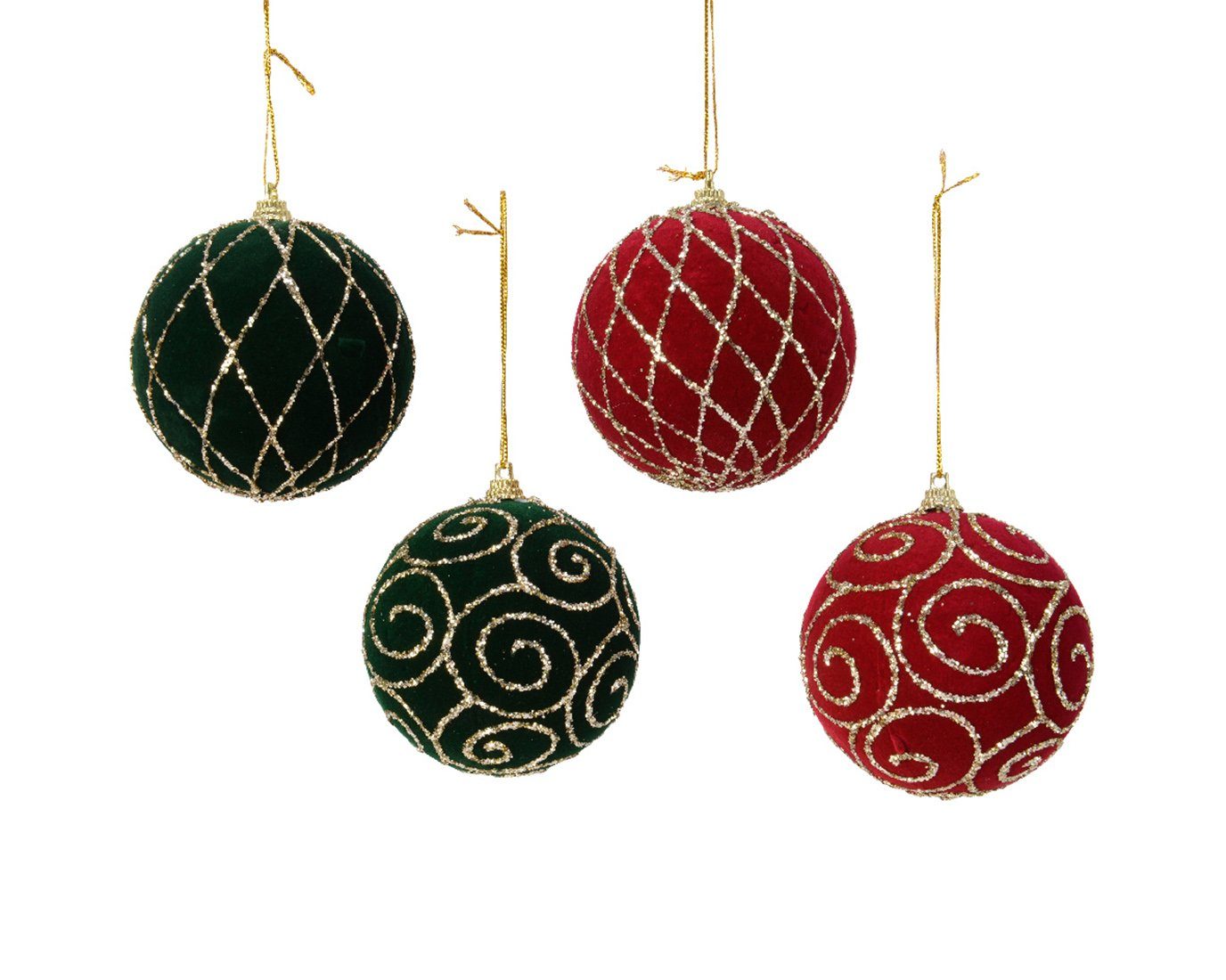 Weihnachtskugeln Dunkelgrün 12er Rot - season / Kunststoff decorations Christbaumschmuck, Set Decoris 8cm Ornamente