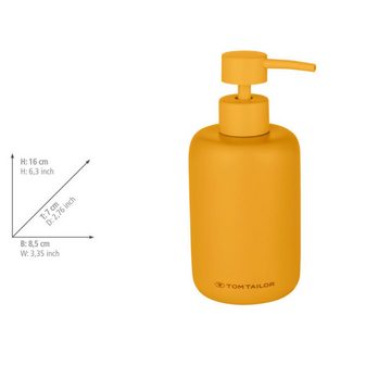 TOM TAILOR HOME Seifenspender Mustard Pumpspender Accessoires Badezimmer, (1-tlg., 1x Seifenspender), Hochwertiges Polyresin, Universell einsetzbar, Nachfüllbar