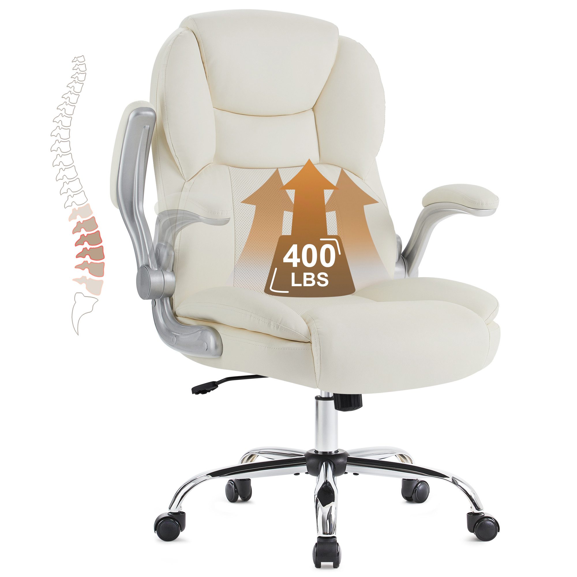 IWMH Chefsessel XXL - Ergonomischer Bürostuhl Mit 227kg Tragkraft & Fußstütze