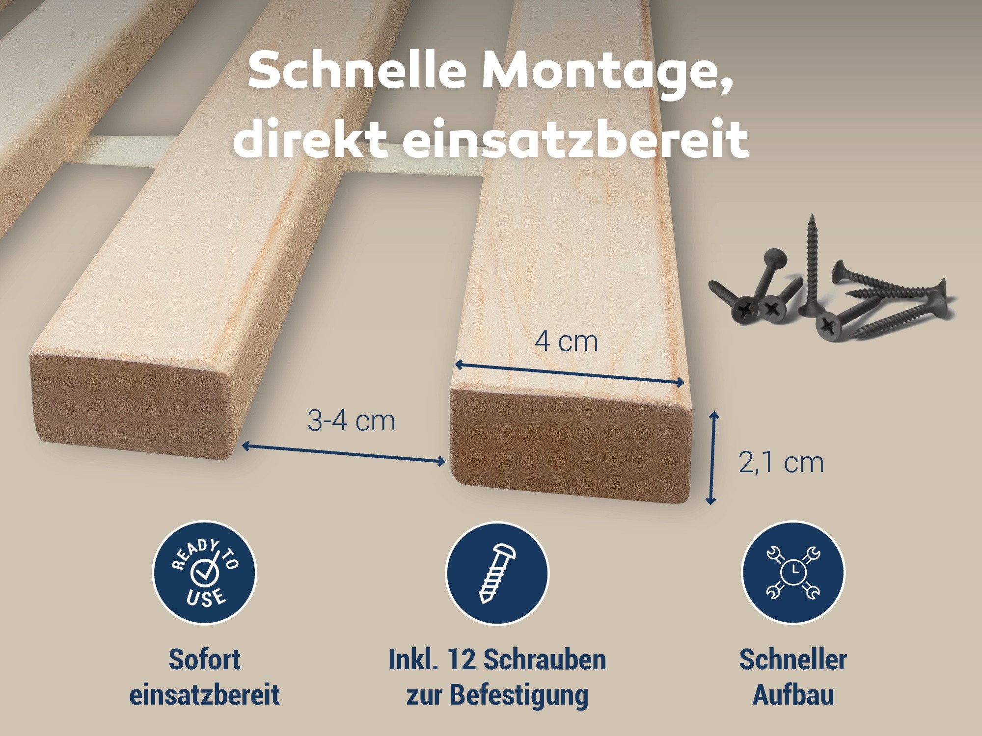 Rollrost MaDeRa Rollrost XXL, MaDeRa, Kopf- und Fußteil nicht verstellbar, besondere Langlebigkeit, stabil