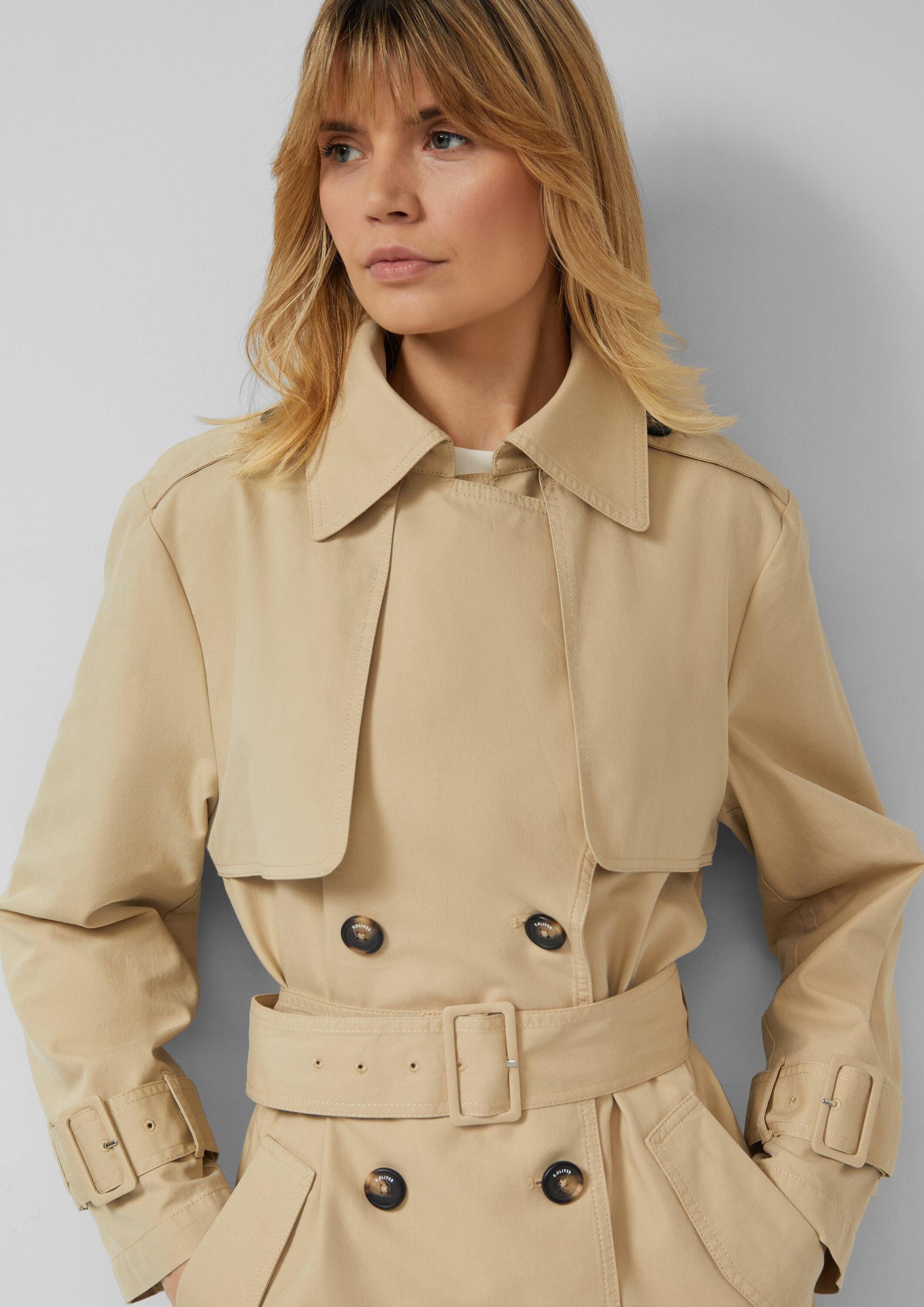 s.Oliver Trenchcoat Outdoor-Mantel Leichter Trenchcoat aus Lyocell