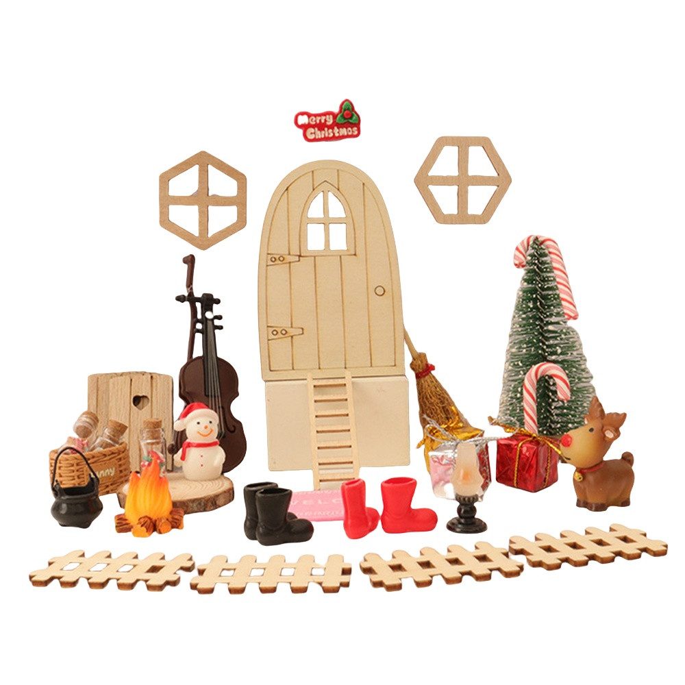 Coonoor Adventskalender Wichteltür Set-Weihnachtswichtel Komplettset (36-tlg), Wichtelstreiche, Wichtelbriefe für Kinder