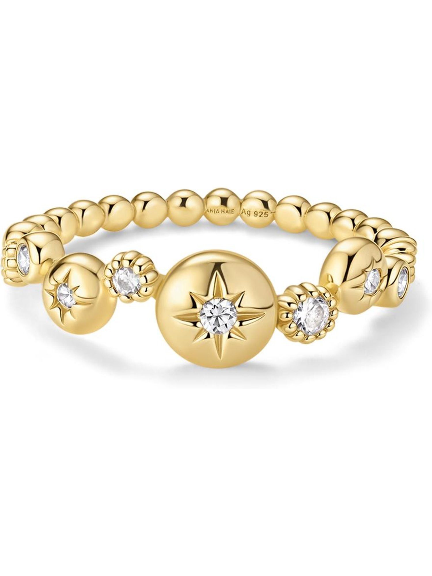 Ania Haie Fingerring Ania Haie Damen-Damenring 925er Silber 5 Zirkonia, Zirkonia