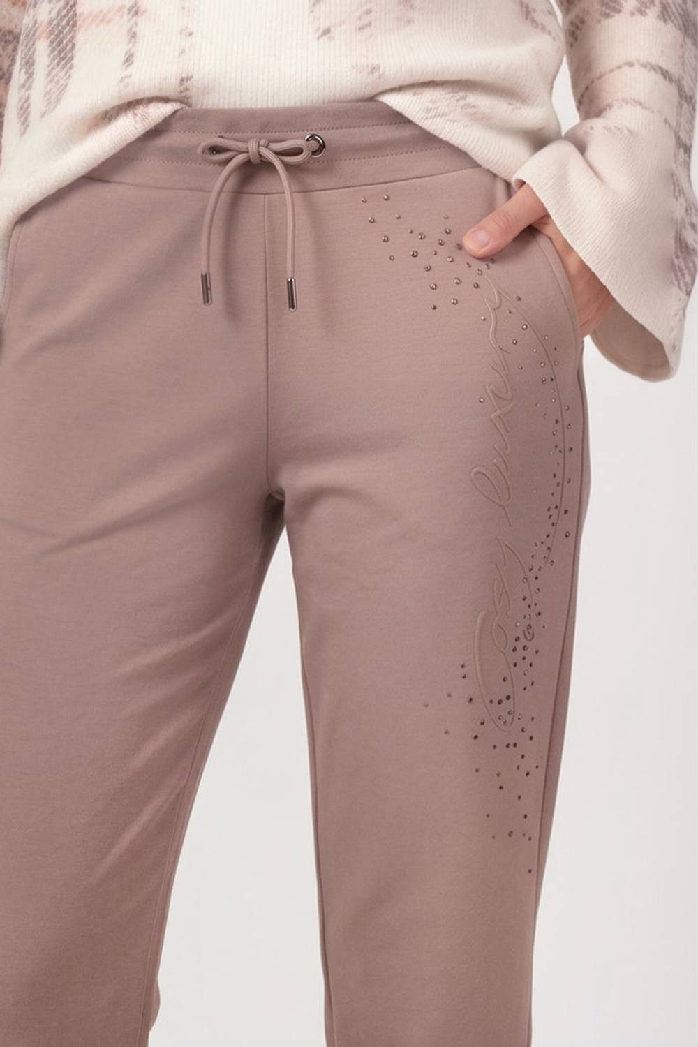 Monari Stoffhose Jogger-Hose mit funkelnden Strassdetails