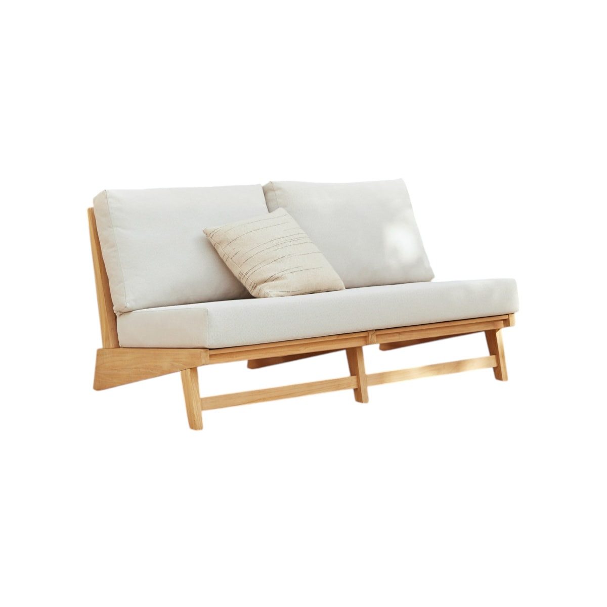 Tikamoon Gartenlounge-Set 2-Sitzer-Gartenbank Olia aus massivem Teakholz, (1-tlg)