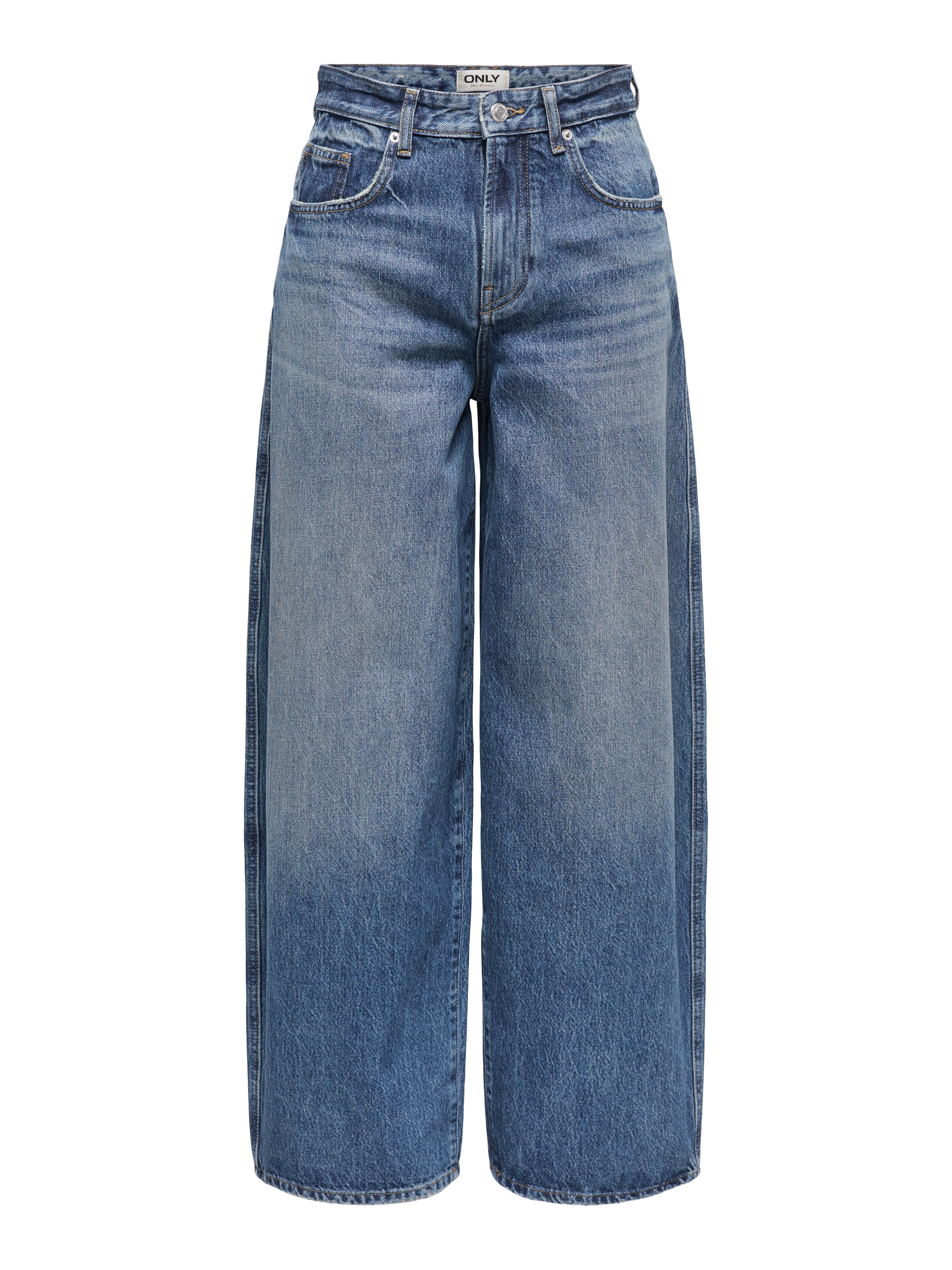 ONLY High-waist-Jeans ONLTAYLOR HW BARREL DNM TAI466 NOOS Baumwolle, loose fit