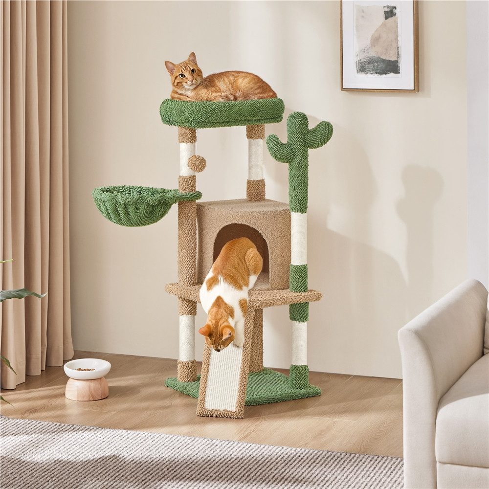 Yaheetech Kratzbaum 106,5 cm (H) Katzenkratzbaum, Stabiler Katzenbaum Kletterbaum Katzenmöbel für kleine/mittlere Katzen