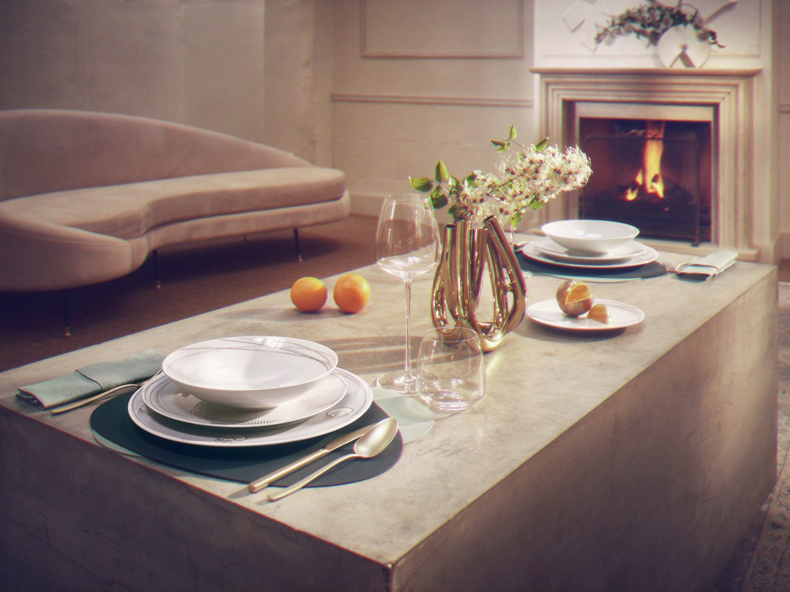 Rosenthal Becher TAC Gropius Glitch Becher mit Henkel 0,36l, Porzellan