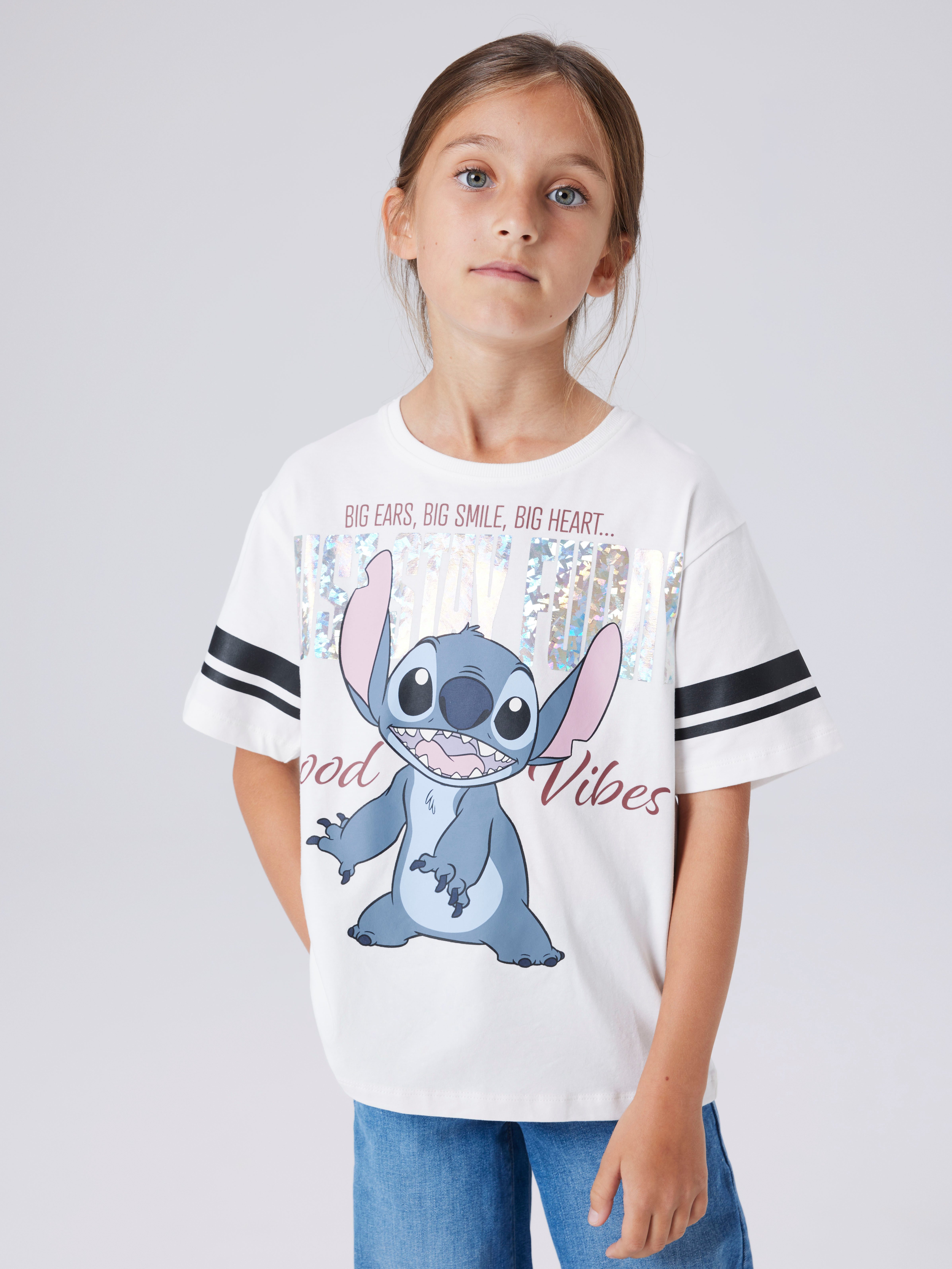Name It T-Shirt NKFDYMI STITCH SS NREG TOP BOX NOOS WDI mit wunderschönem Glitzerdruck