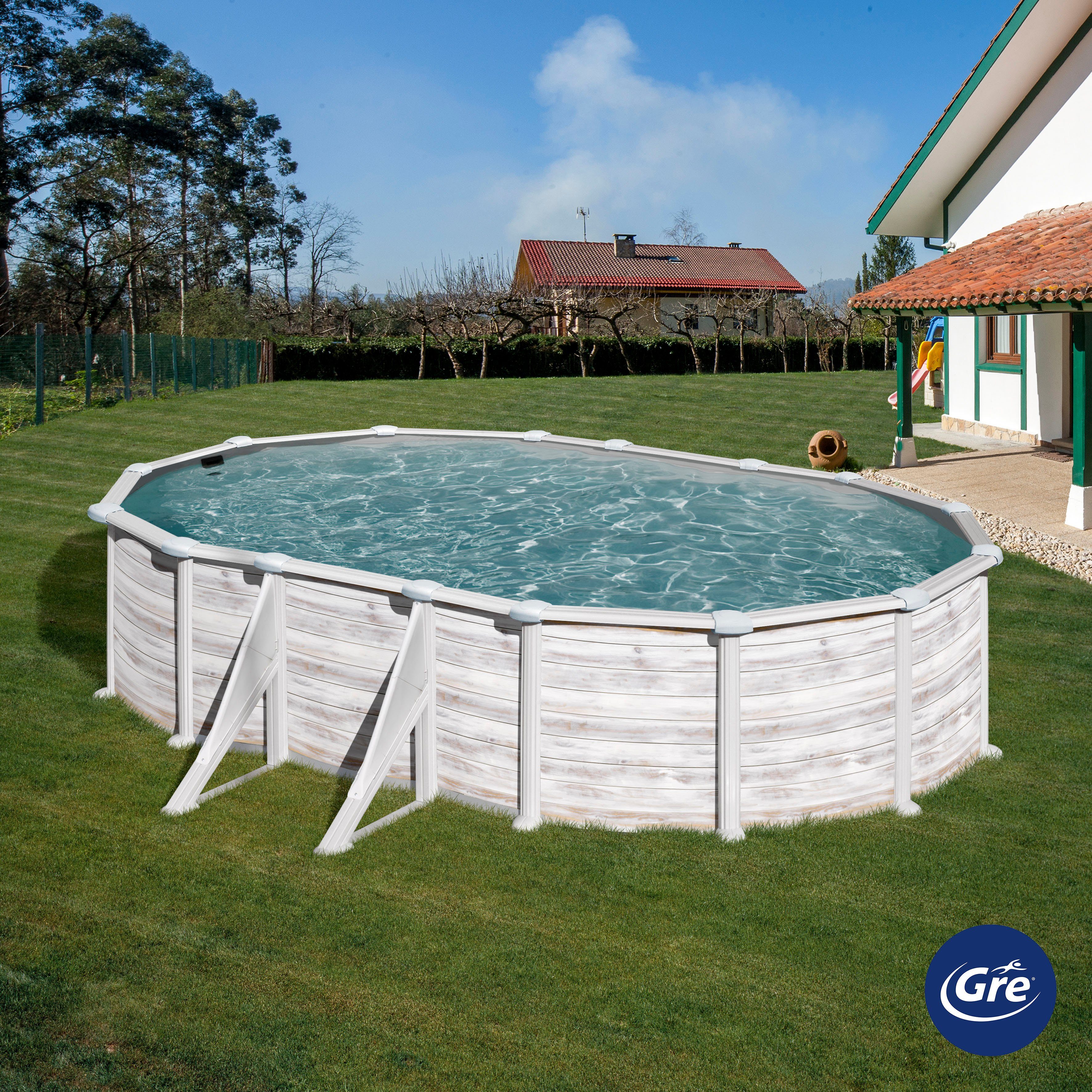 Gre Ovalpool GROENLANDIA (Komplett-Set, 5-tlg), Höhe: 132 cm, in versch. Größen erhältlich