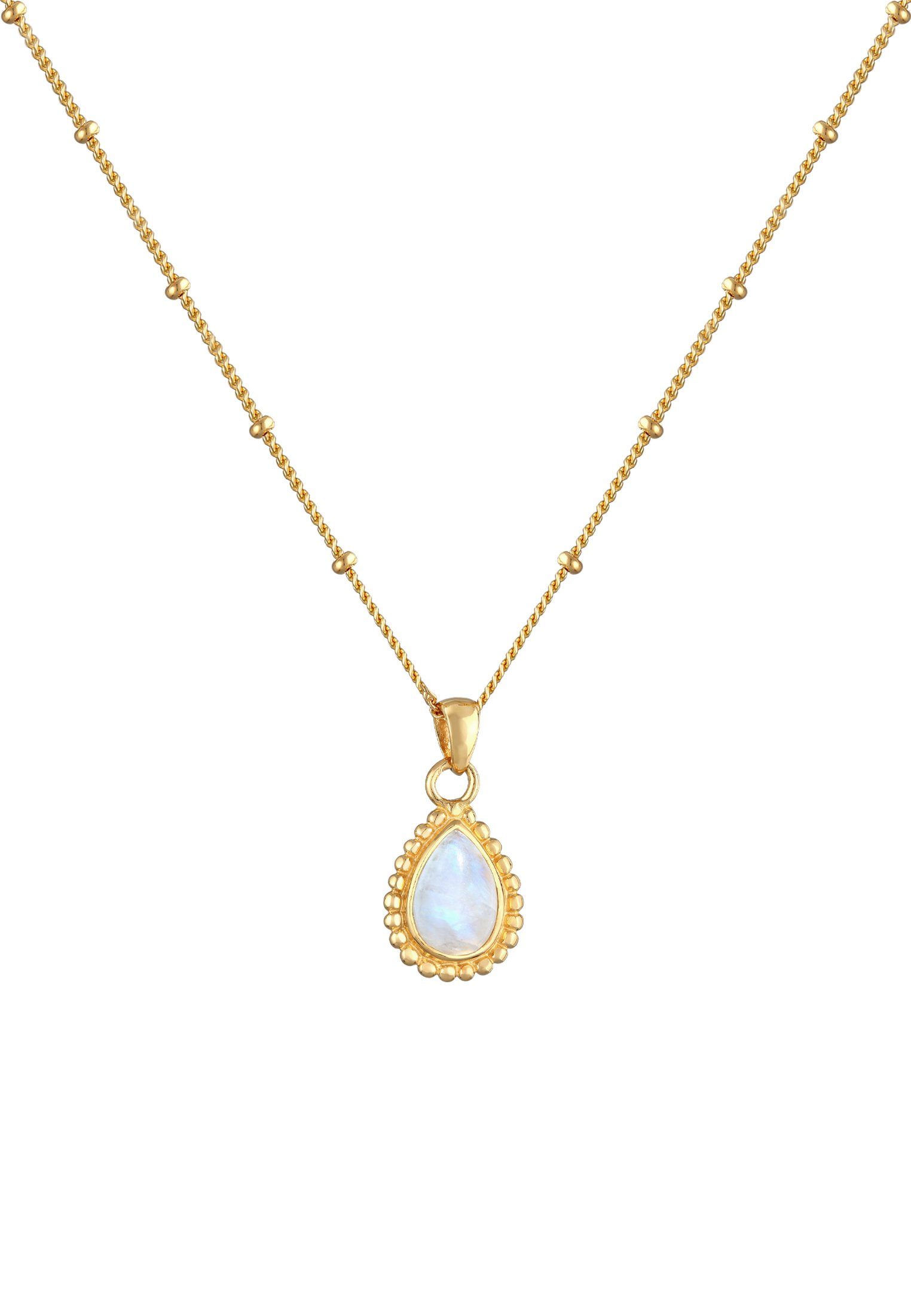 Elli Kette mit Anhänger Mondstein Tropfen Kugelkette 925 Silber günstig online kaufen
