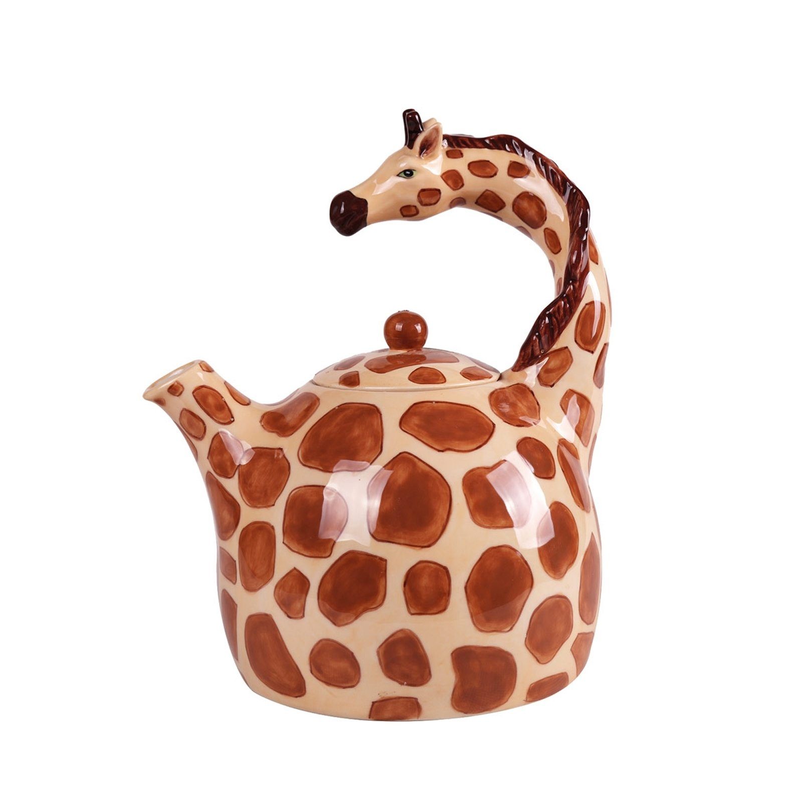 (Stück, Giraffe Porzellan Teekanne Design-Kanne Tailor Jameson 1.2 + Giraffe, braun Teekanne l, Stück),