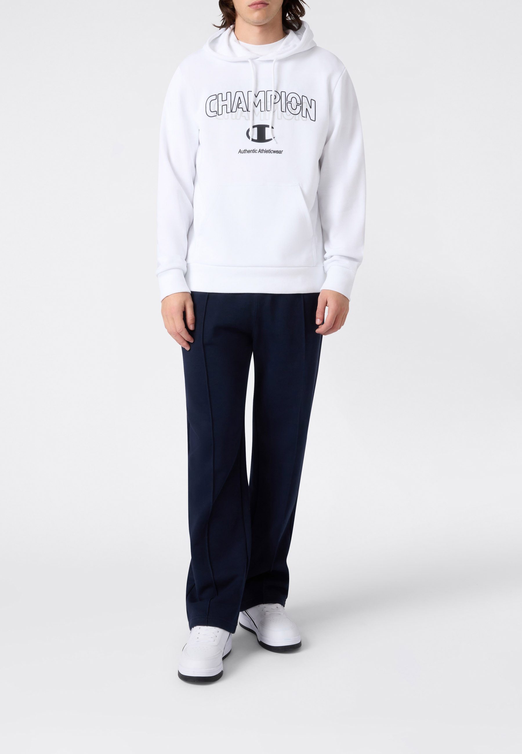 Champion Kapuzensweatshirt Graphic Terry Hoodie mit Rundhalsausschnitt, aus Baumwolle und Polyester – Bild 4 von 5