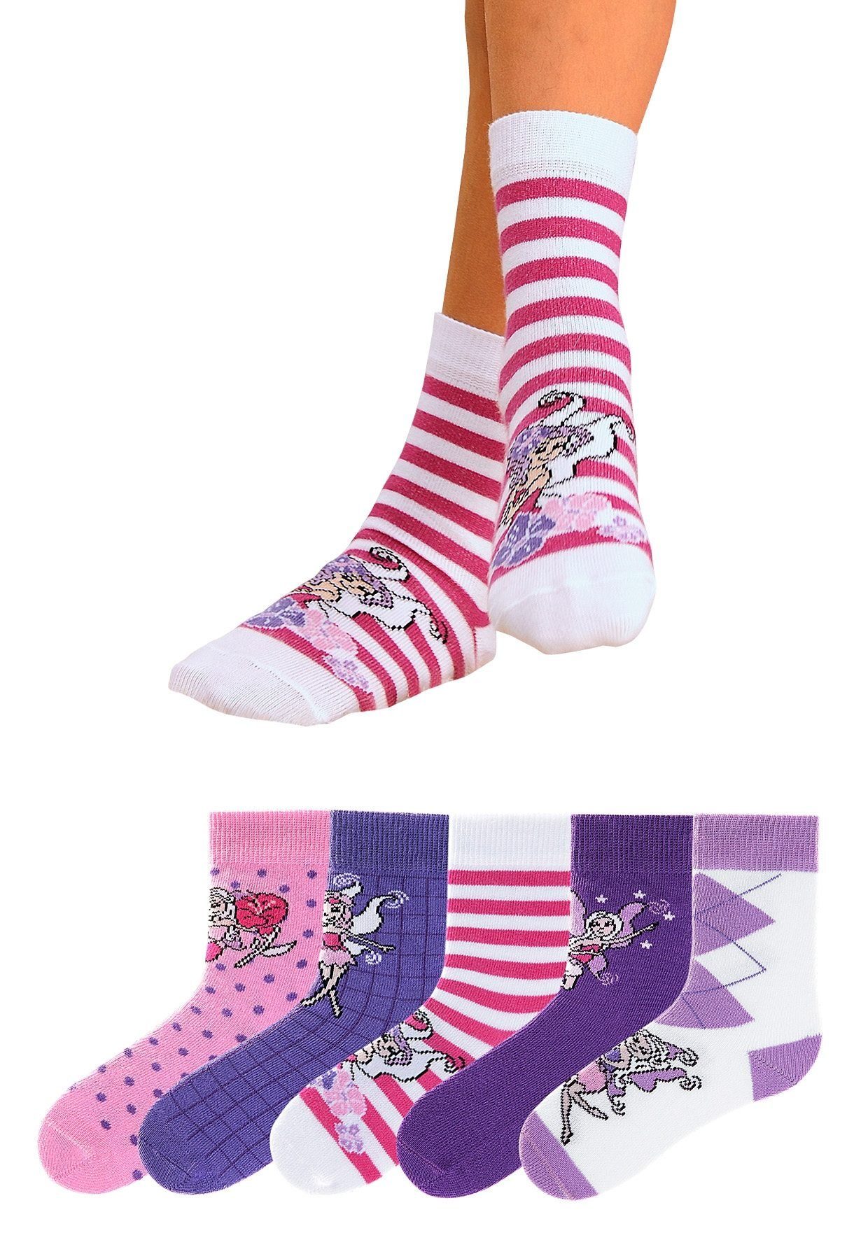(5-Paar) Socken 5 Designs farbenfrohen H.I.S in
