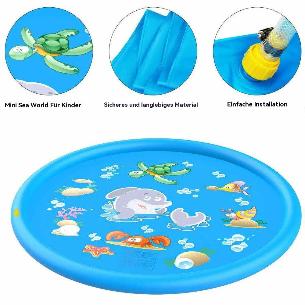 Blusmart Spielmatte Wassermatte Kinder Wasserspielmatte mit Sprinkler (Spritzschutz-Spielmatte – langlebiges, Höhenverstellbares Wasser), Sommer Wasserspielzeug für Haustier