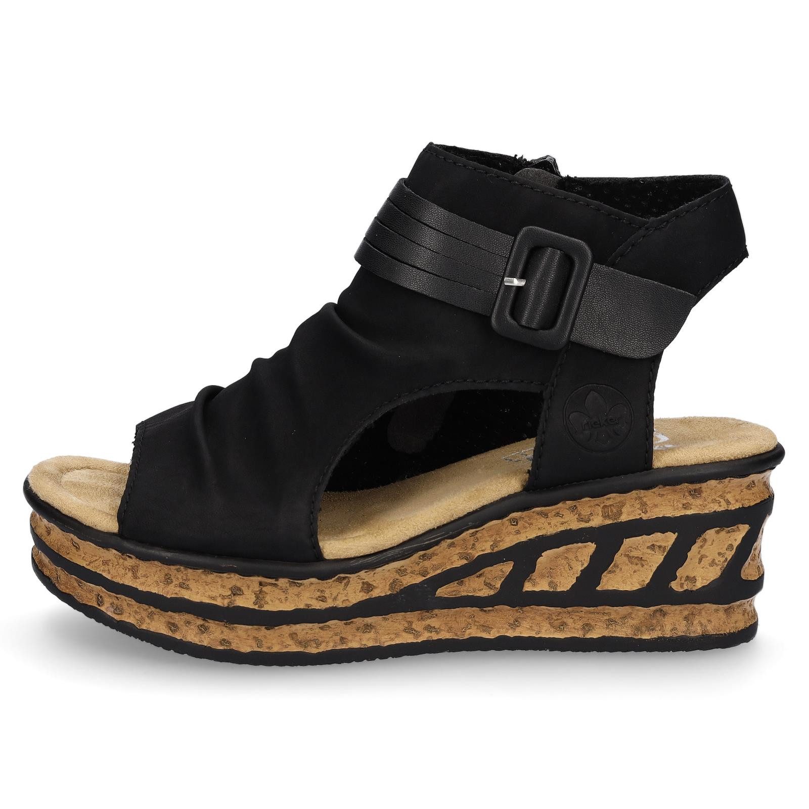 Rieker Rieker Damen Keilsandalette schwarz Sandale günstig online kaufen