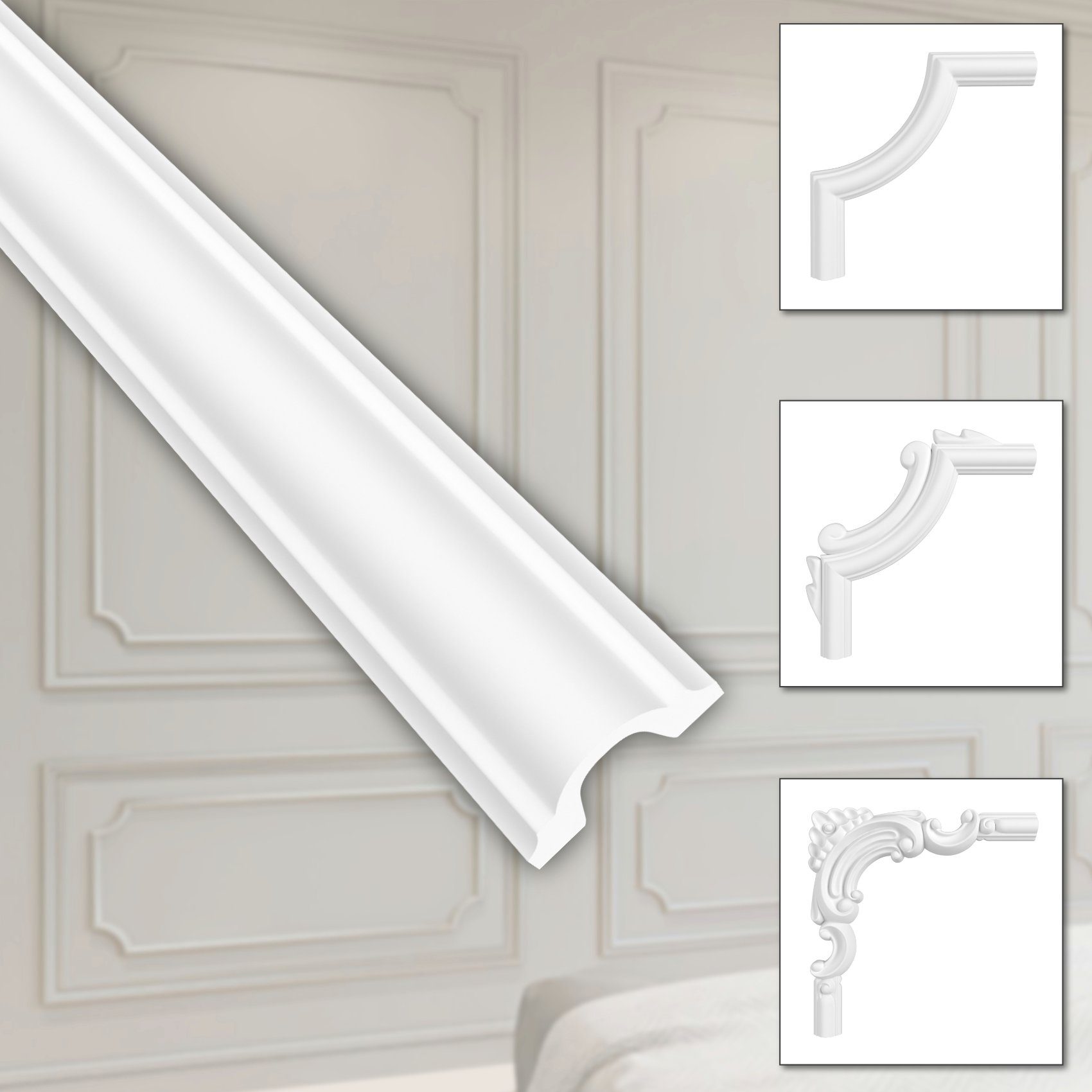 Hexim Zierleiste HCR516, 2 Meter / 1 Leiste, HEXIM Stuckleisten aus HDPS St günstig online kaufen