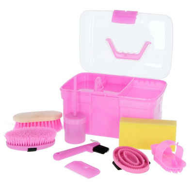 Kerbl Pferdebürste Kerbl Putzbox rosa mit Inhalt 8-teilig für Kinder Putzkiste mit