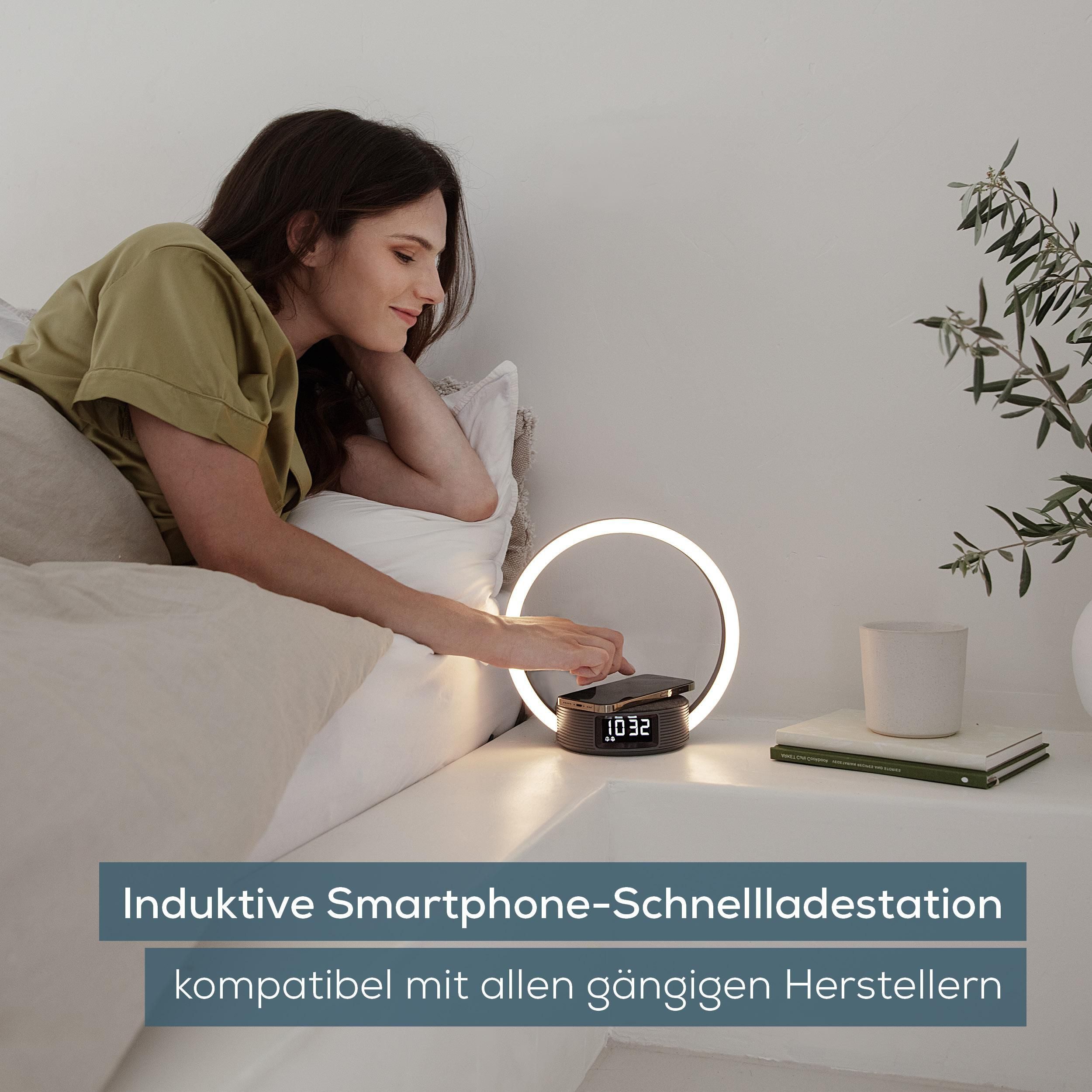 BEURER Tageslichtwecker WL 65 Wake up+Charge mit Schnellladestation, Wecker und Leselampe Natürliches Einschlafen und sanftes Aufwachen – Bild 5 von 5