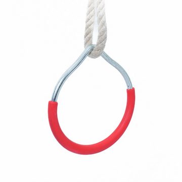 Gartenwelt Riegelsberger Outdoor-Spielzeug Turnringe aus Metall für Kinder Gymnastikringe Seilringe rot bis 70kg