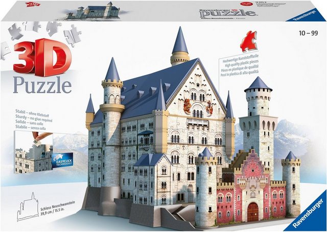 Image of 3D-Puzzle, 39x23x38 cm, 216 Teile, Schloss Neuschwanstein