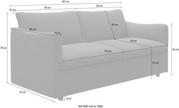 andas 2-Sitzer Imatra, in attraktiver Form, unterschiedliche Sofakombinationen verfügbar