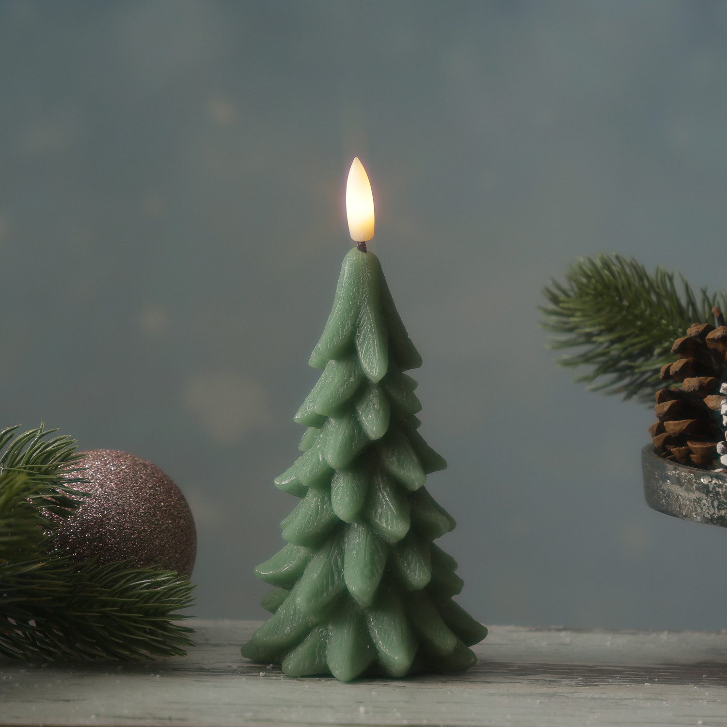 MARELIDA LED-Kerze Tannenbaum Weihnachtsbaum Baumform Echtwachs günstig online kaufen