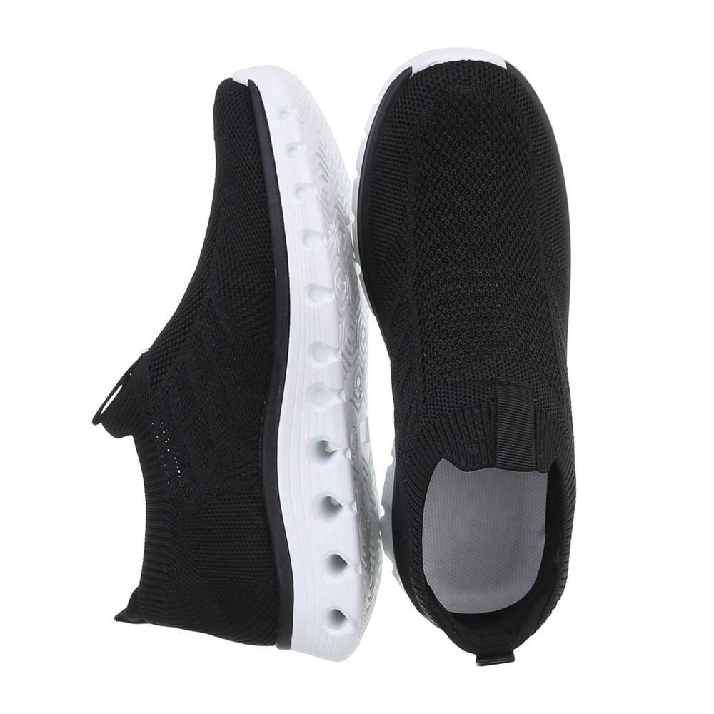 Ital-Design Damen Low-Top Freizeit Sneaker (86188314) Flach Sneakers Low in Schwarz