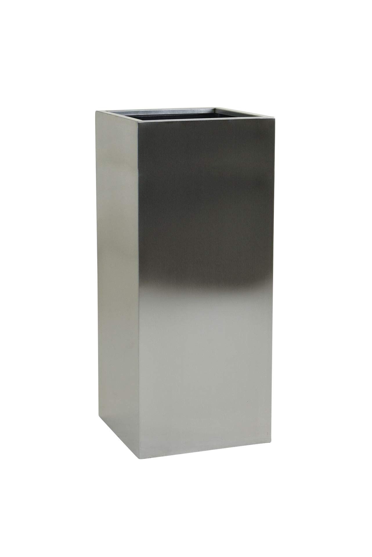 VIVANNO Pflanzkübel Edelstahl BLOCK Säule - Silber Gebürstet (1 St), 40x40x80 cm