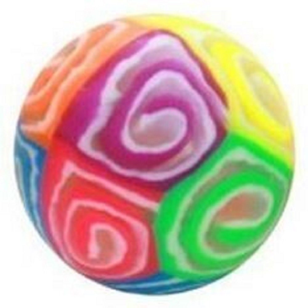 Trendhaus Flummi Ball Gummiball, Flummi Hüpfballe, bunt 43mm, Springball Swirly