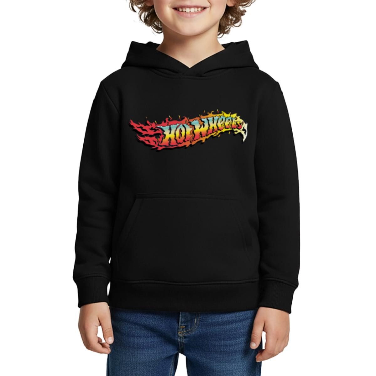 Hoodie Hot Wheels Logo-Design Mit Flammen Kinder Premium Hoodie