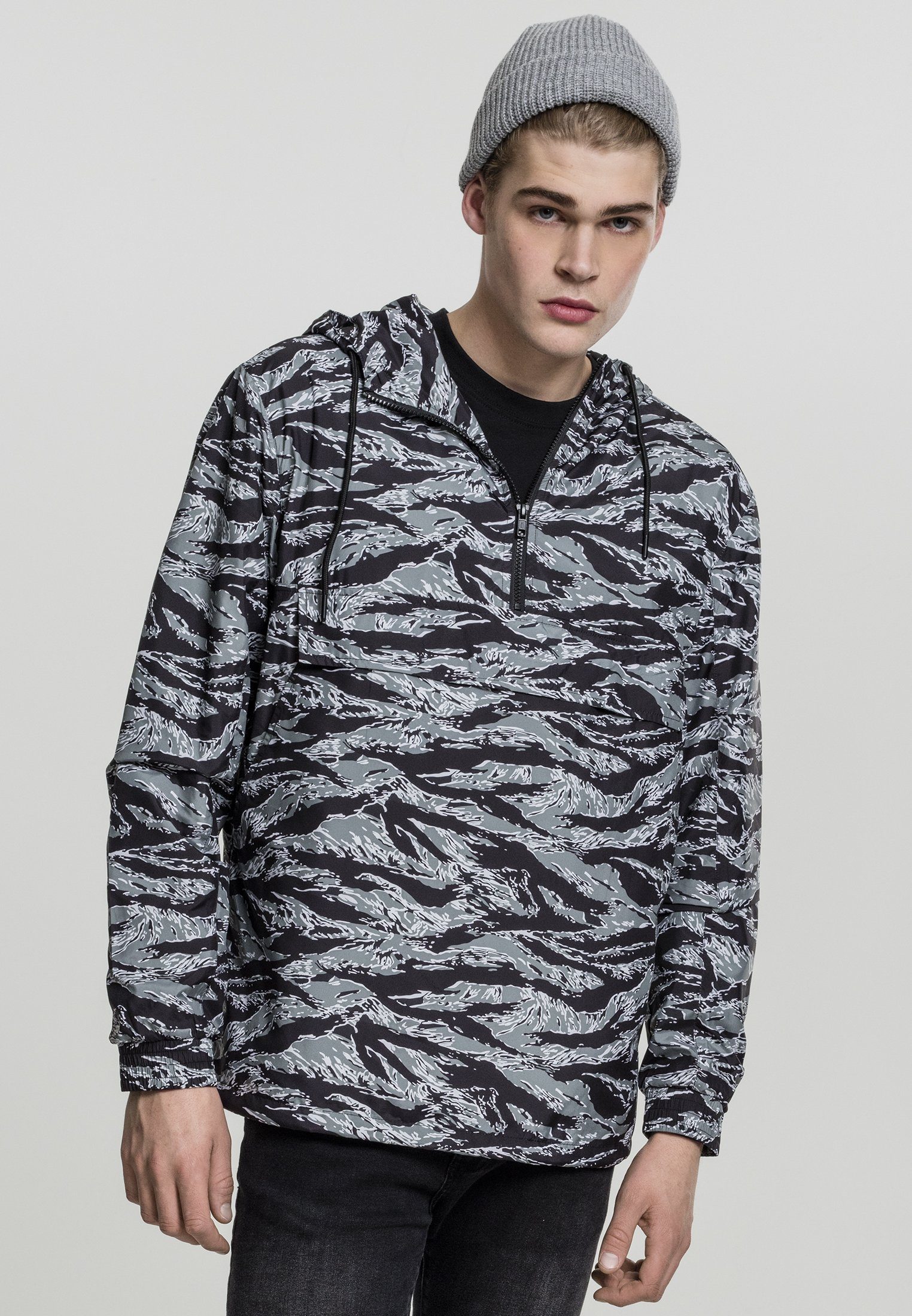 URBAN CLASSICS Outdoorjacke Herren Tiger Camo Pull Over (1-St) stone camo