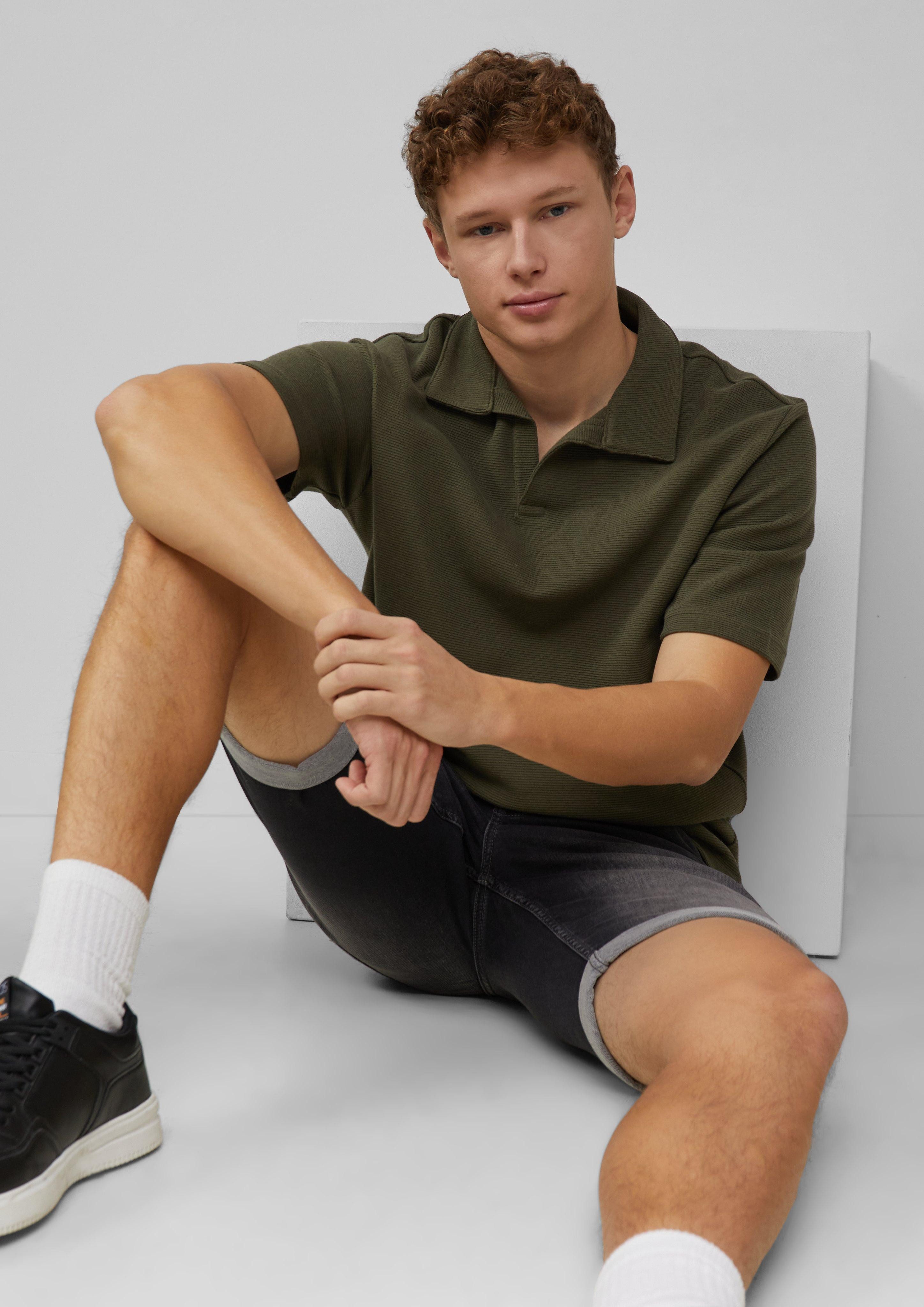 QS Kurzarmshirt T-Shirt mit offenem Polokragen günstig online kaufen