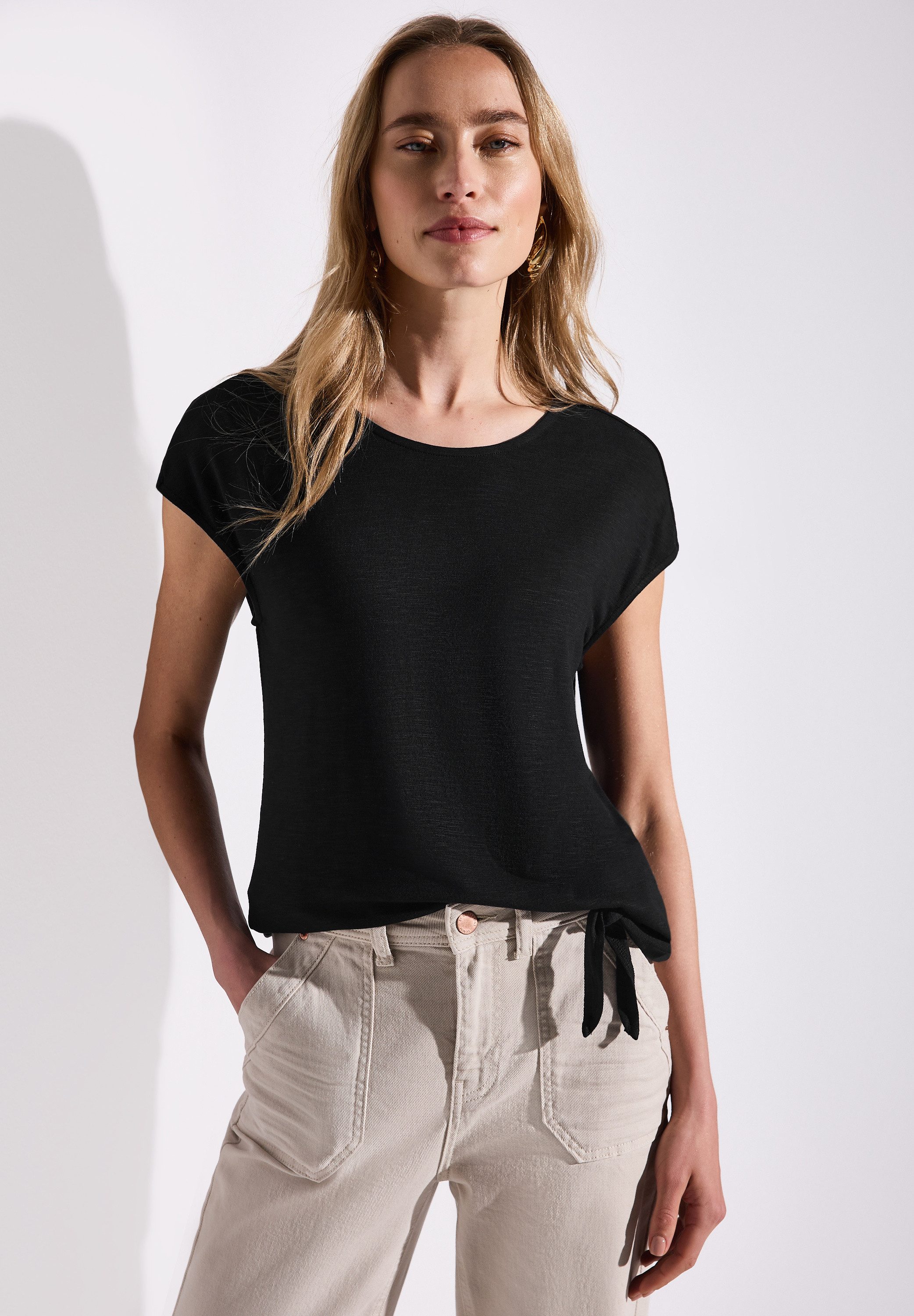 STREET ONE T-Shirt mit Knotendetail günstig online kaufen