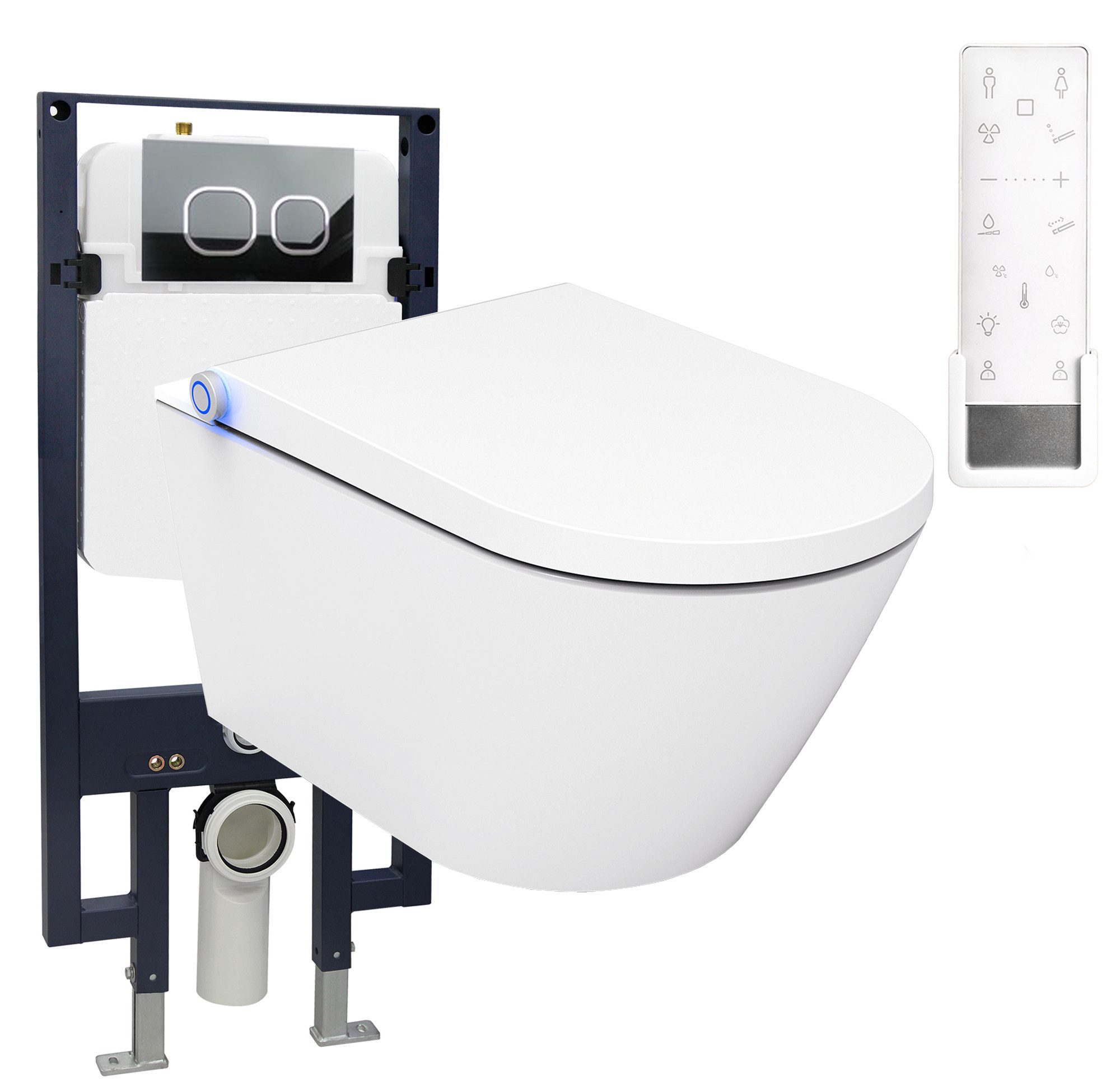 Bernstein WC-Komplettset Dusch-WC PRO+ 1102, Wandmontage, (Vorwand-Set 3-St. WC, Vorwandelement, Betätigungsplatte), Mit Vorwandelement G3008