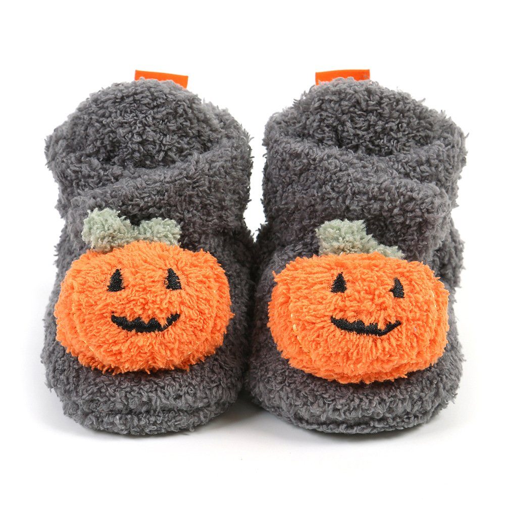 Daisred Halloween-Schuhe Jungen Mädchen ersten Spaziergang Krabbelschuh Grau