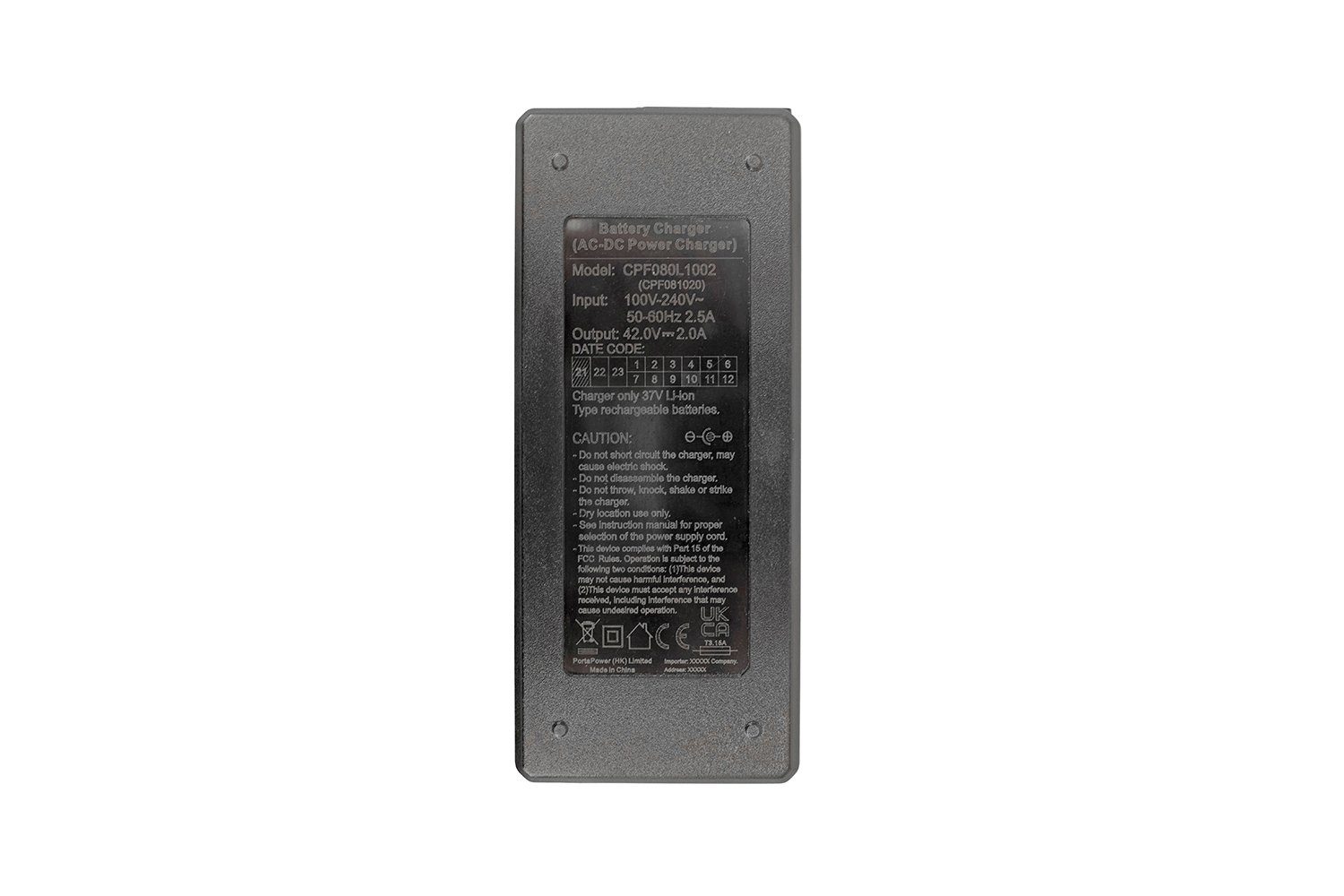 PowerSmart CPF081020E.104 Batterie-Ladegerät (42V 2A Elektro Skateboard Adapter für Xiaomi Mijia M365 Elektro Scooter Fahrrad) – Bild 4 von 5